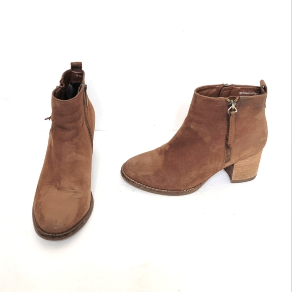 Blondo Shoes - Blondo Valli 2.0 Ankle Waterproof Boots Brown Leather Side Zip Closure Size 7